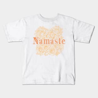 Namaste Roses Outline Design Kids T-Shirt